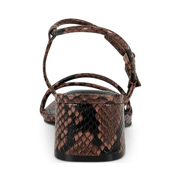 MARC FISHER Womens Brown Snakeskin Ankle Strap Buckle Leather Slingback Sandal - Picture 5 of 12